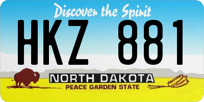 ND license plate HKZ881