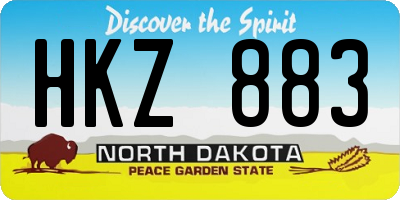 ND license plate HKZ883