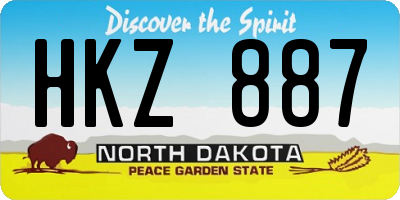 ND license plate HKZ887