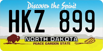ND license plate HKZ899