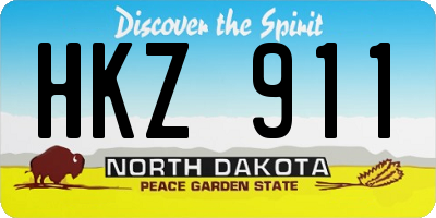 ND license plate HKZ911