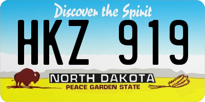 ND license plate HKZ919