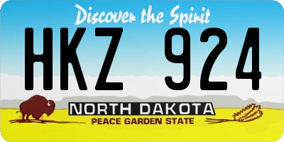 ND license plate HKZ924