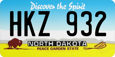 ND license plate HKZ932