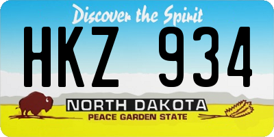 ND license plate HKZ934