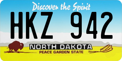 ND license plate HKZ942