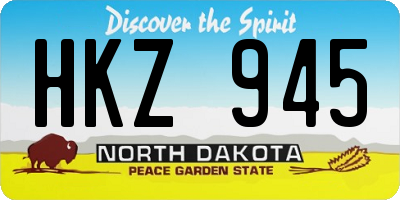 ND license plate HKZ945