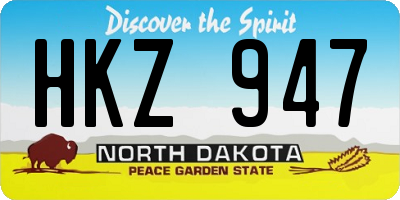 ND license plate HKZ947
