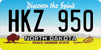 ND license plate HKZ950