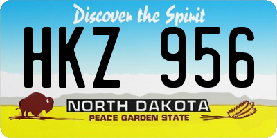 ND license plate HKZ956