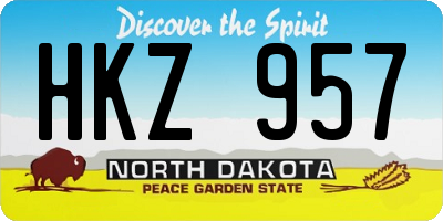 ND license plate HKZ957