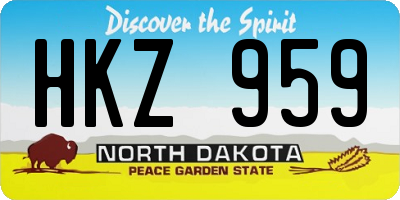 ND license plate HKZ959