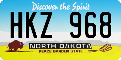 ND license plate HKZ968
