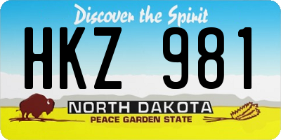 ND license plate HKZ981