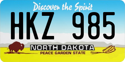 ND license plate HKZ985