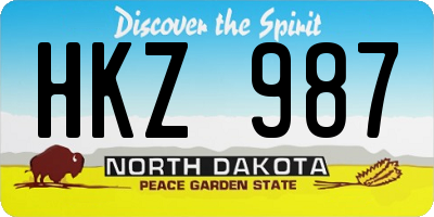 ND license plate HKZ987