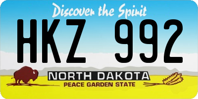 ND license plate HKZ992