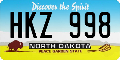 ND license plate HKZ998