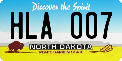 ND license plate HLA007