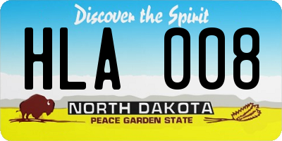 ND license plate HLA008