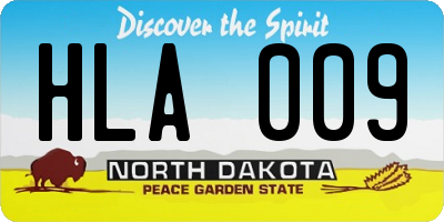 ND license plate HLA009