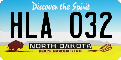 ND license plate HLA032