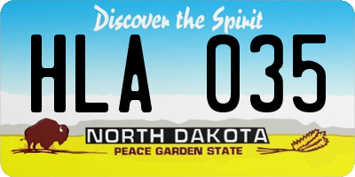 ND license plate HLA035