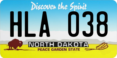 ND license plate HLA038