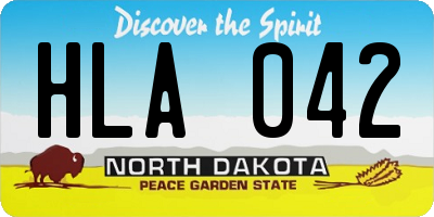 ND license plate HLA042