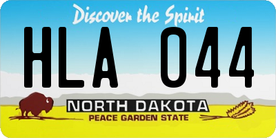 ND license plate HLA044