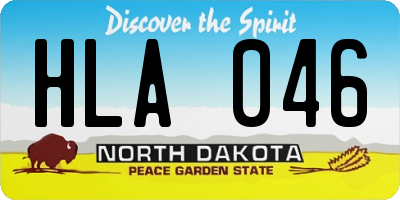 ND license plate HLA046