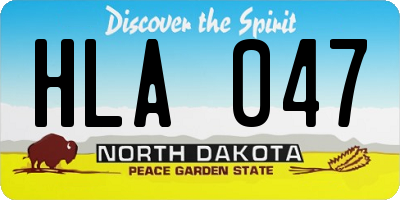 ND license plate HLA047