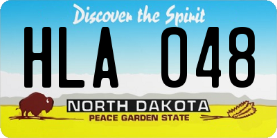 ND license plate HLA048