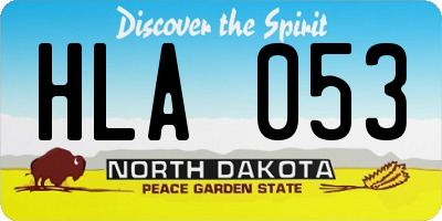 ND license plate HLA053