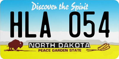 ND license plate HLA054