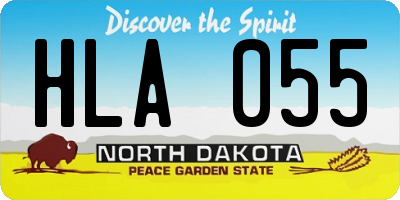 ND license plate HLA055
