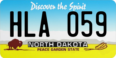 ND license plate HLA059