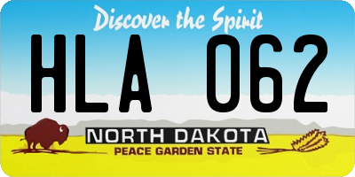 ND license plate HLA062