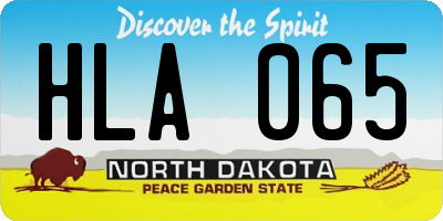 ND license plate HLA065
