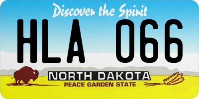 ND license plate HLA066