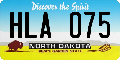 ND license plate HLA075