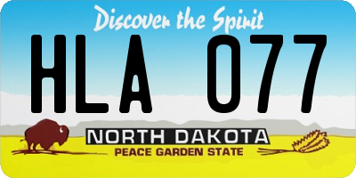 ND license plate HLA077