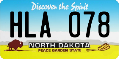 ND license plate HLA078
