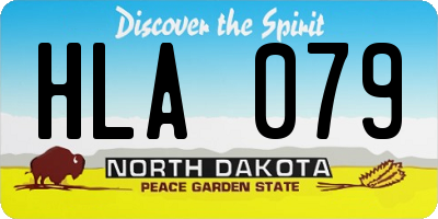 ND license plate HLA079