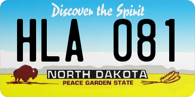 ND license plate HLA081