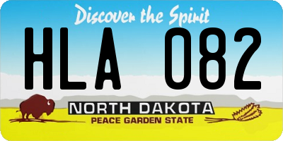 ND license plate HLA082