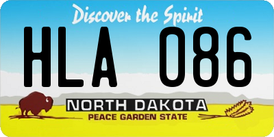ND license plate HLA086