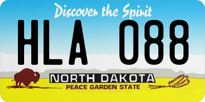 ND license plate HLA088