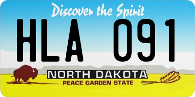 ND license plate HLA091