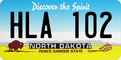 ND license plate HLA102